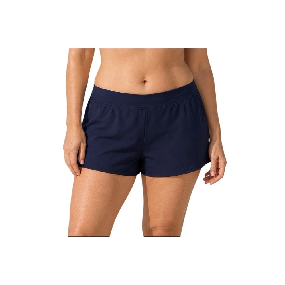 Lands End Swim Shorts 12 L Navy Blue Swimsuit Bottom UPF 50 Beach Pool Coastal
